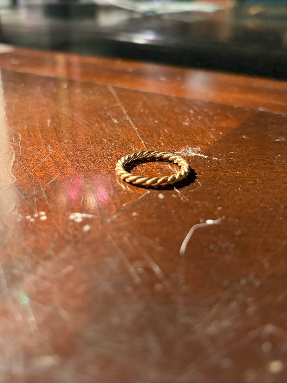 Delicate Twisted Rope Ring - Gold